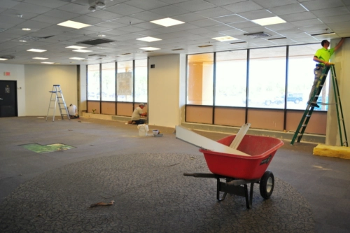 The greenhouse under construction