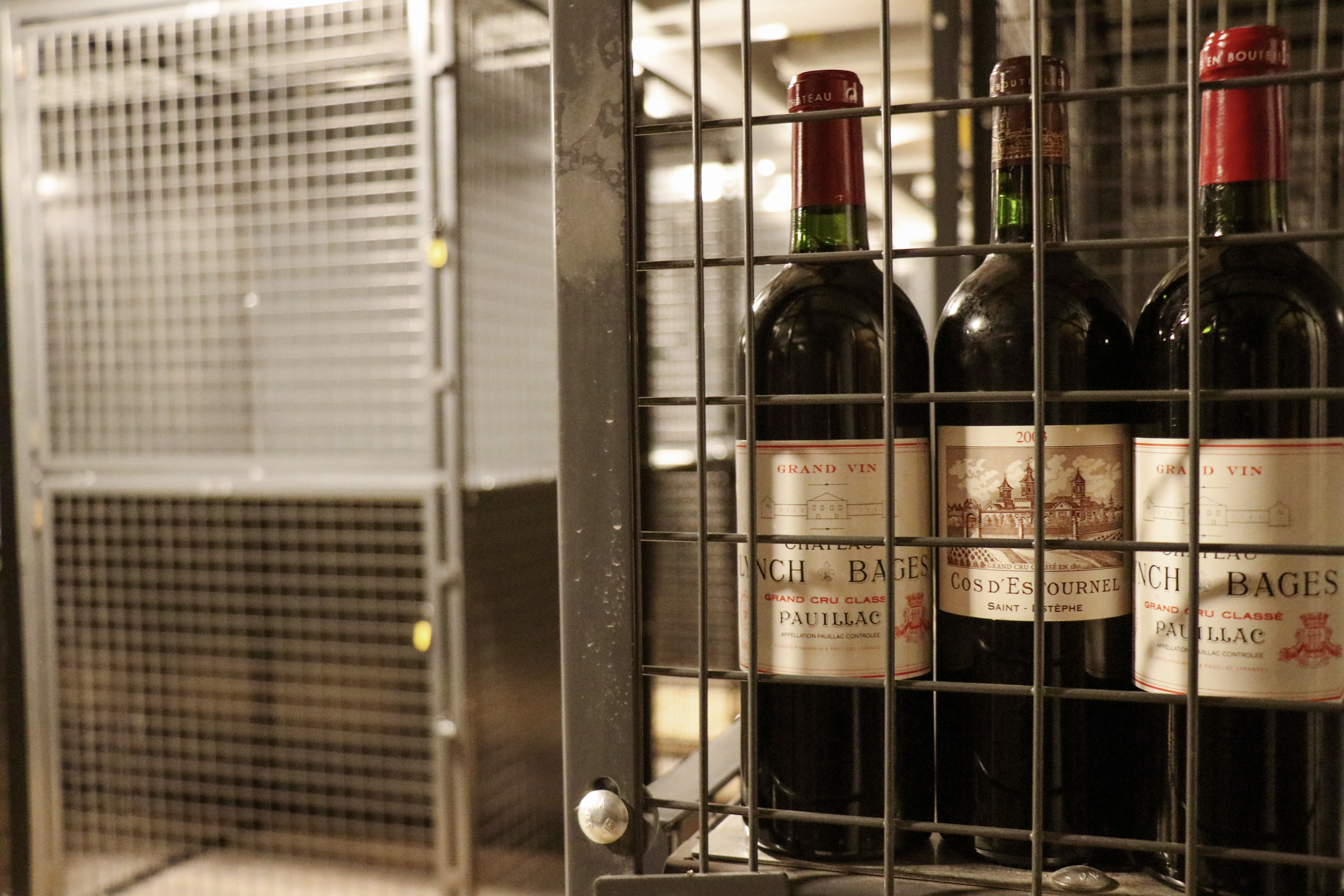 Wine in a secure climate-controlled storage unit at StorSpaces at The Grove.