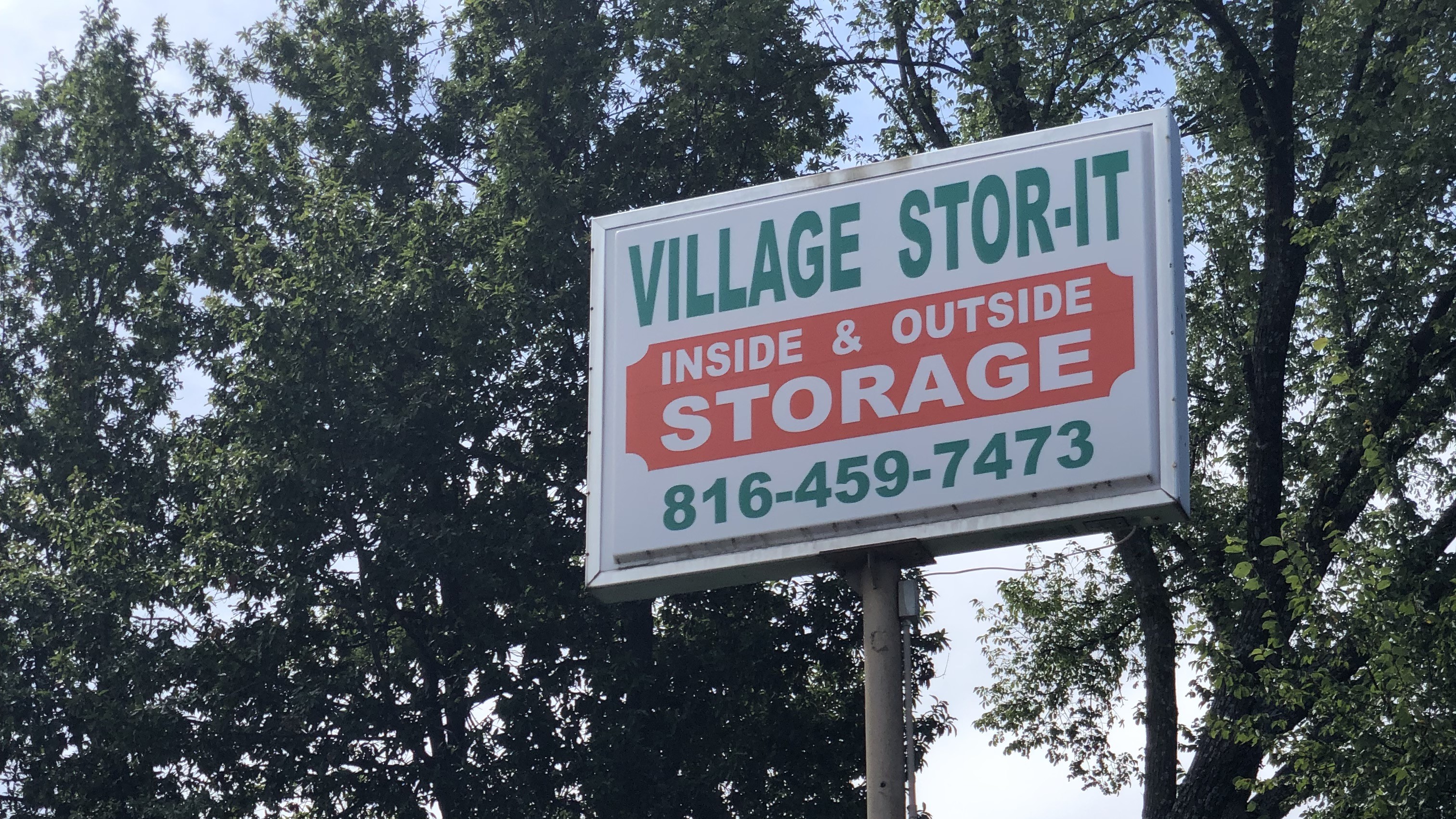 Claycomo Village Stor-It sign