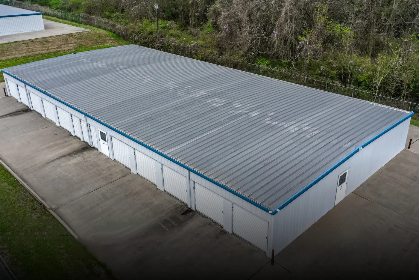 Aerial view of storage units