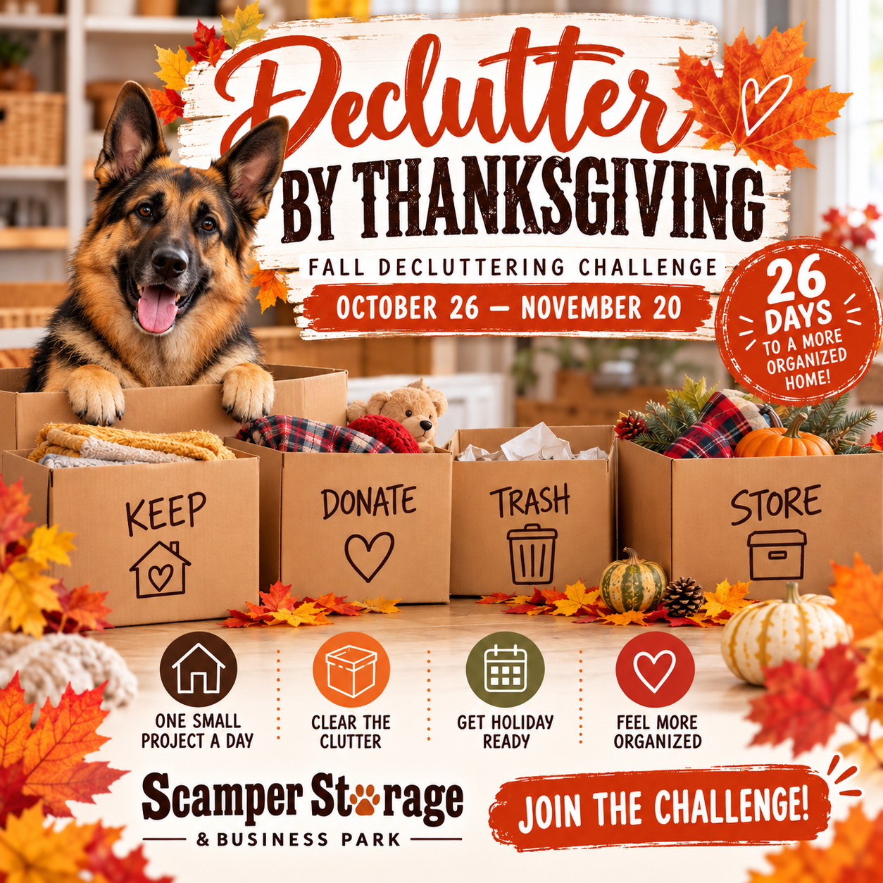 Clean Up for Thanksgiving Declutter Challange
