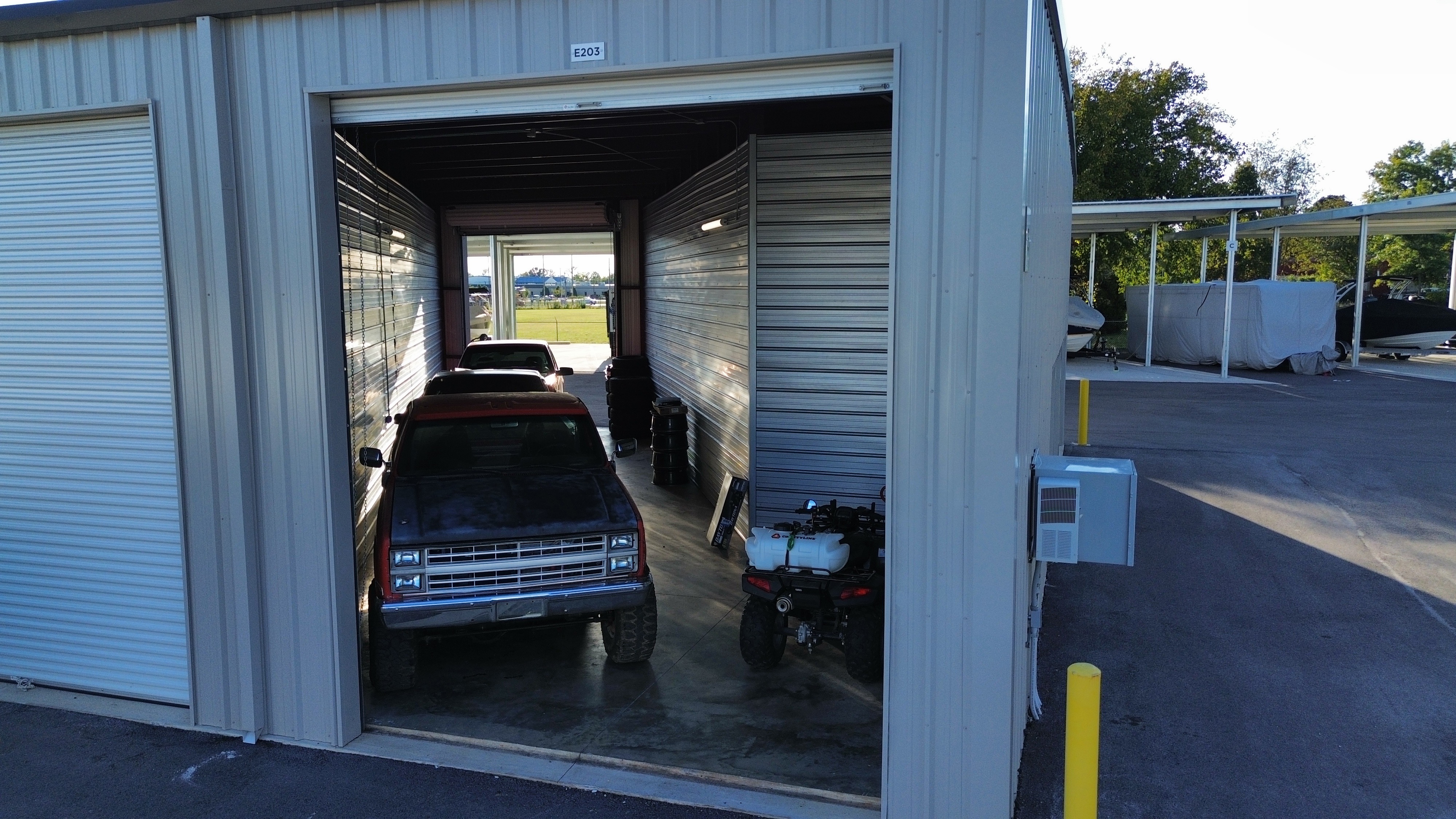 Double door fully enclosed RV/Boat parking garage