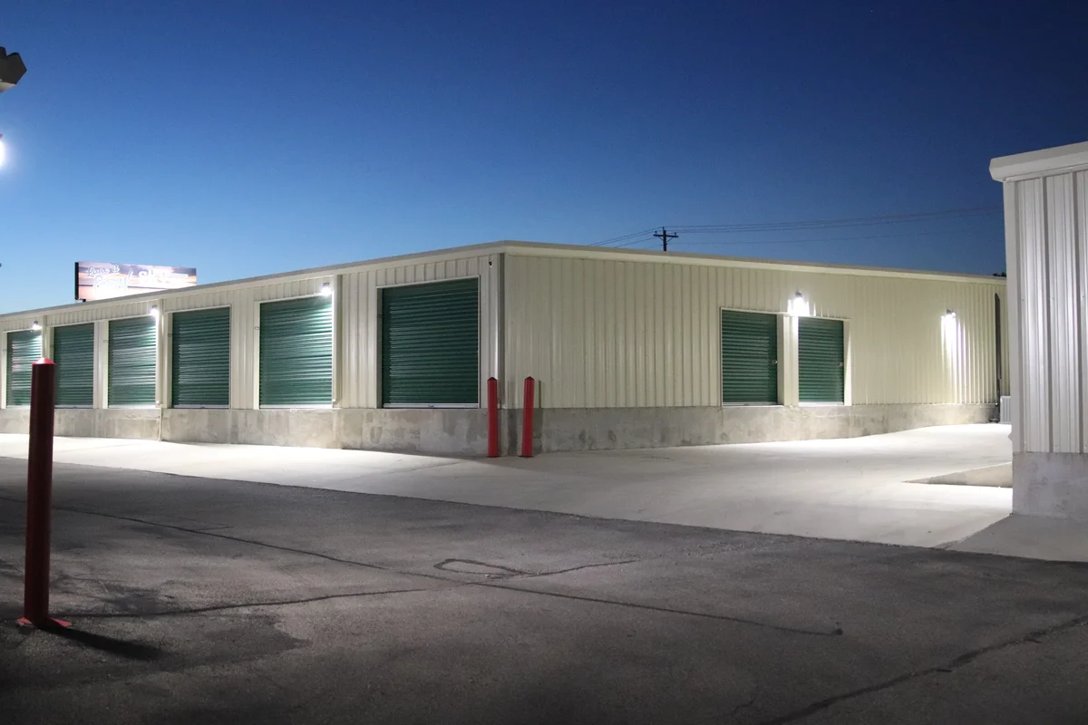 night view for excalibur self storage in burnet, tx