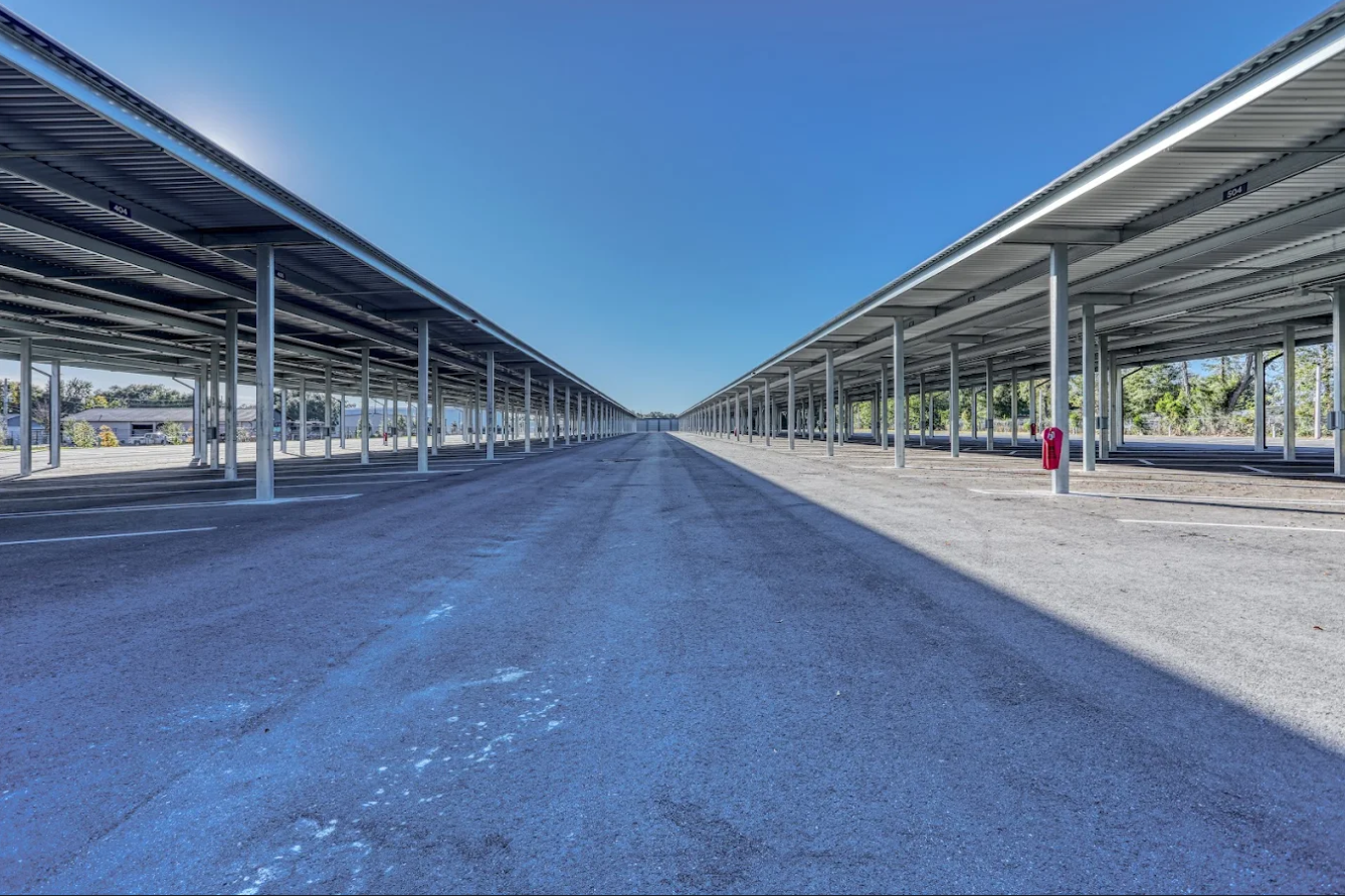 Covered Parking with Extra Wide Drive-through Aisles in Ocala, FL
