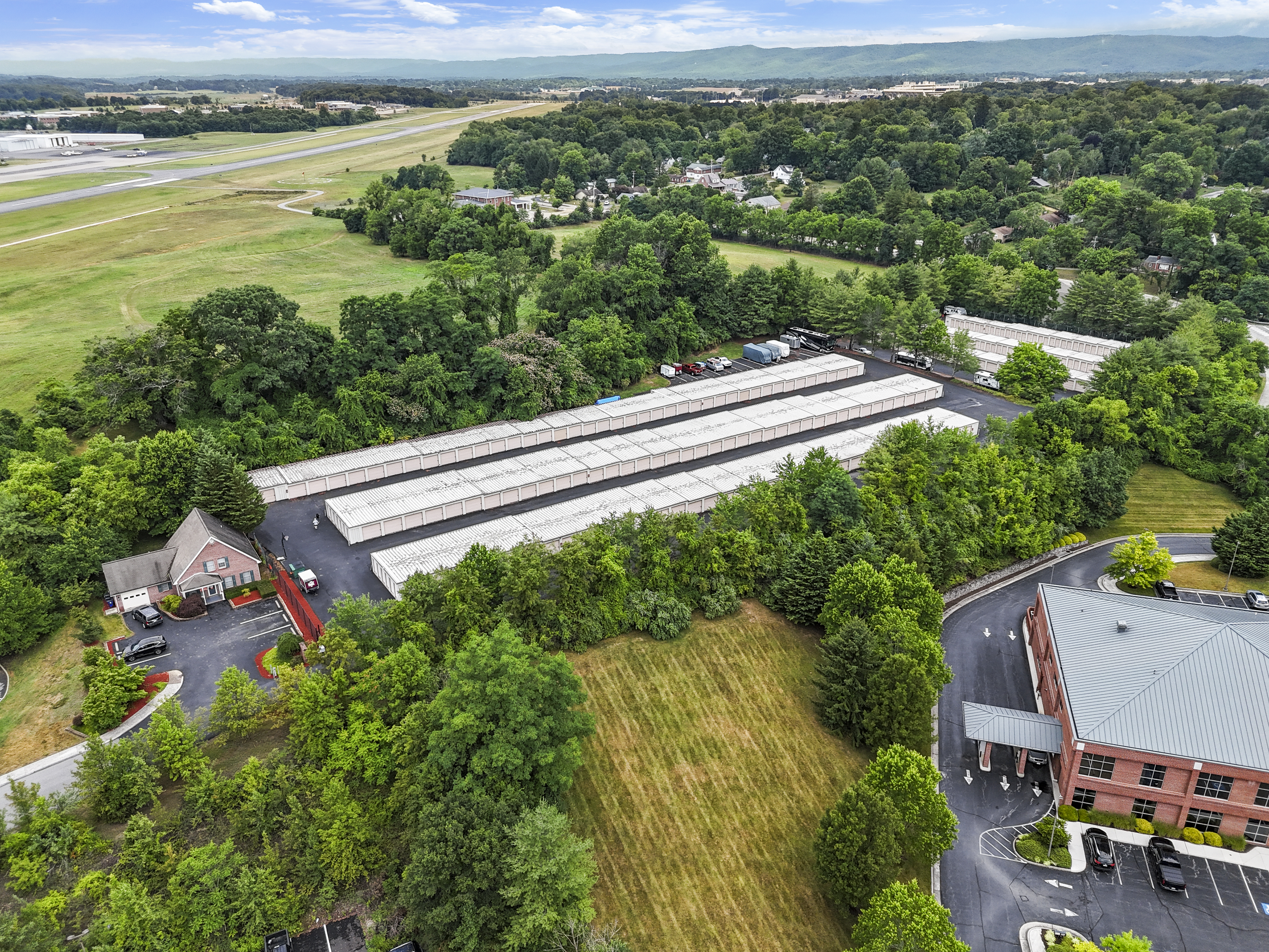 drone view VT Self Storage at 202 S Hill Dr, Blacksburg, VA 24060