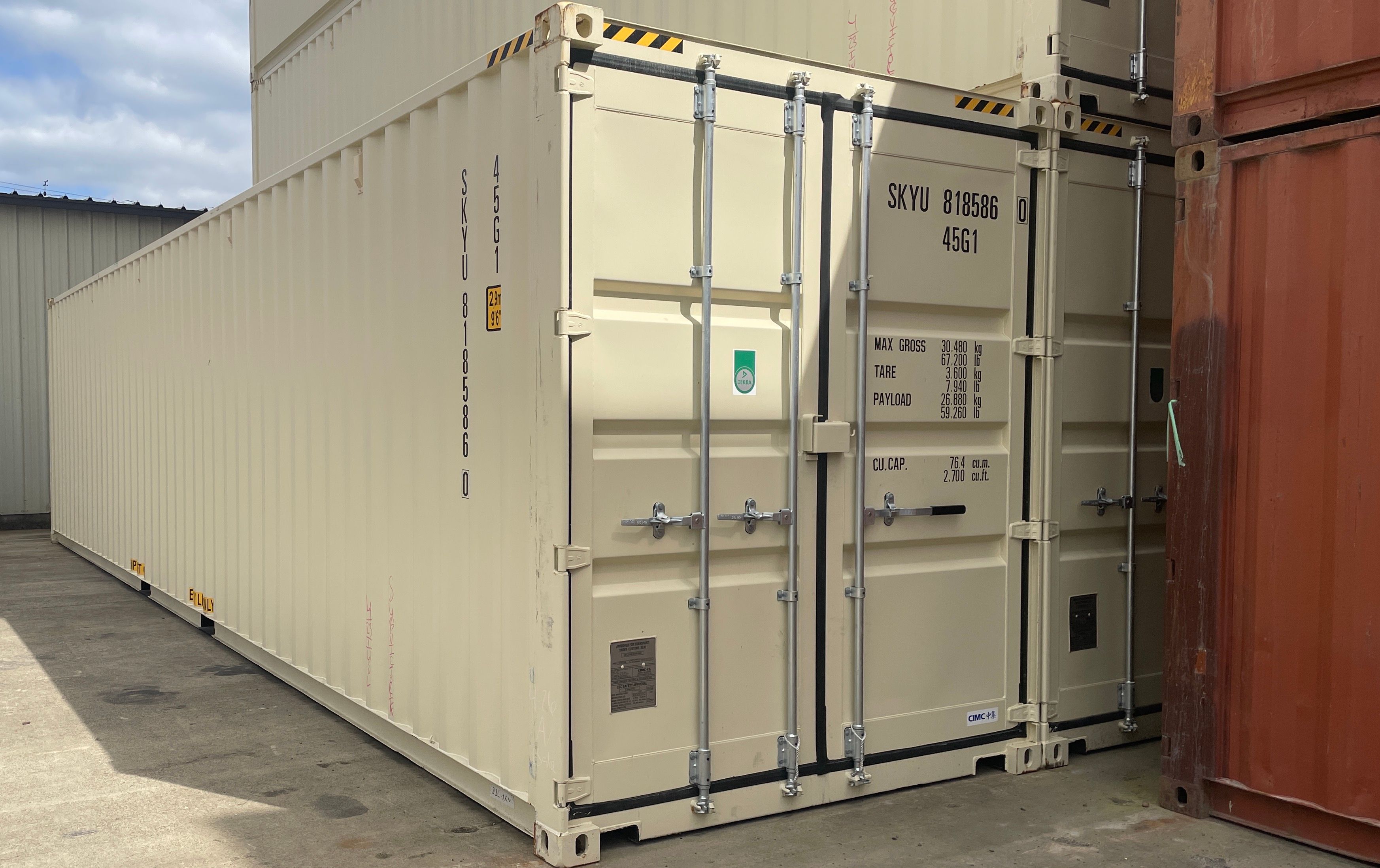 40 foot shipping container one trip exterior