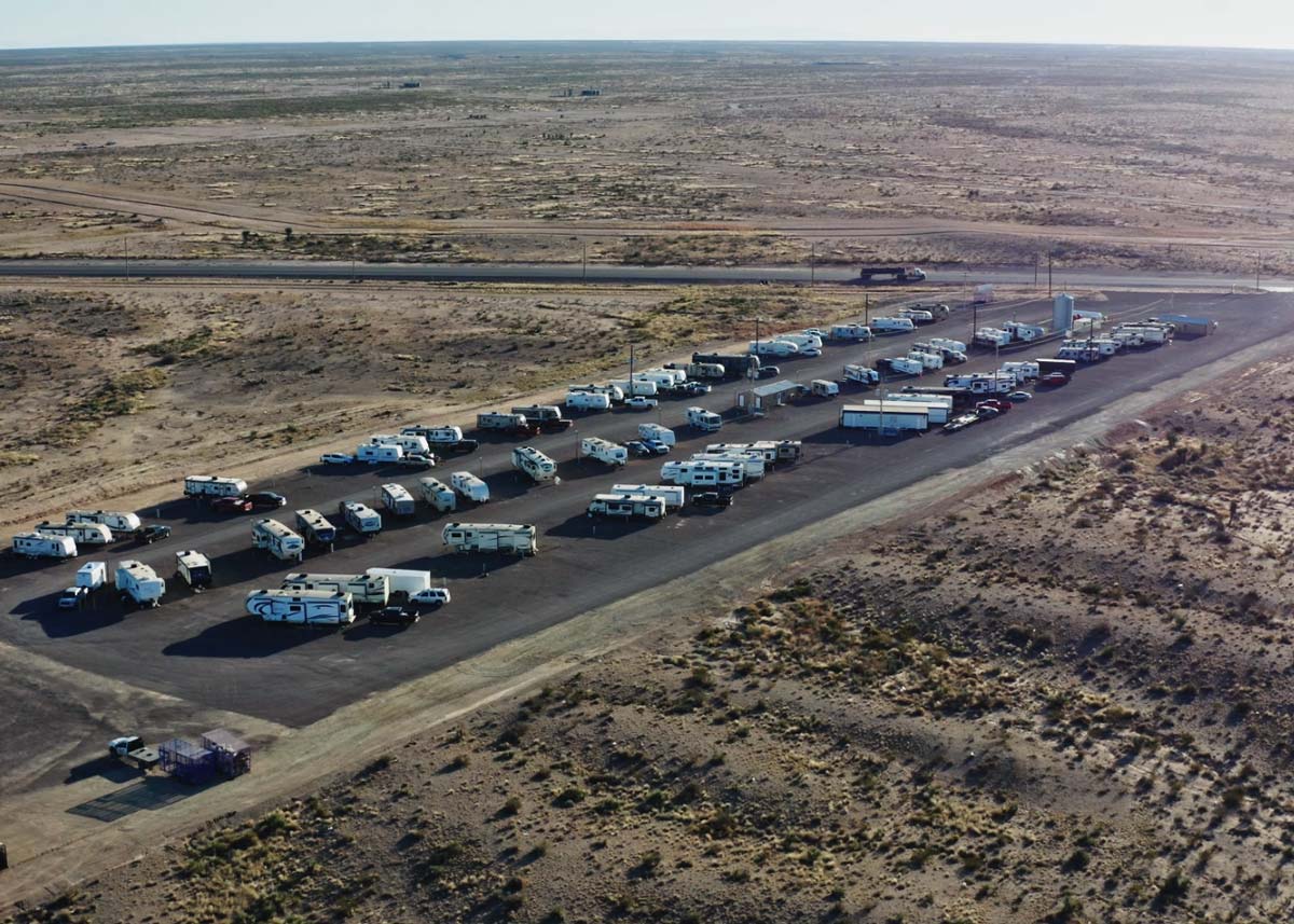 Aerial View of HWY 285 RV Park in Pecos TX