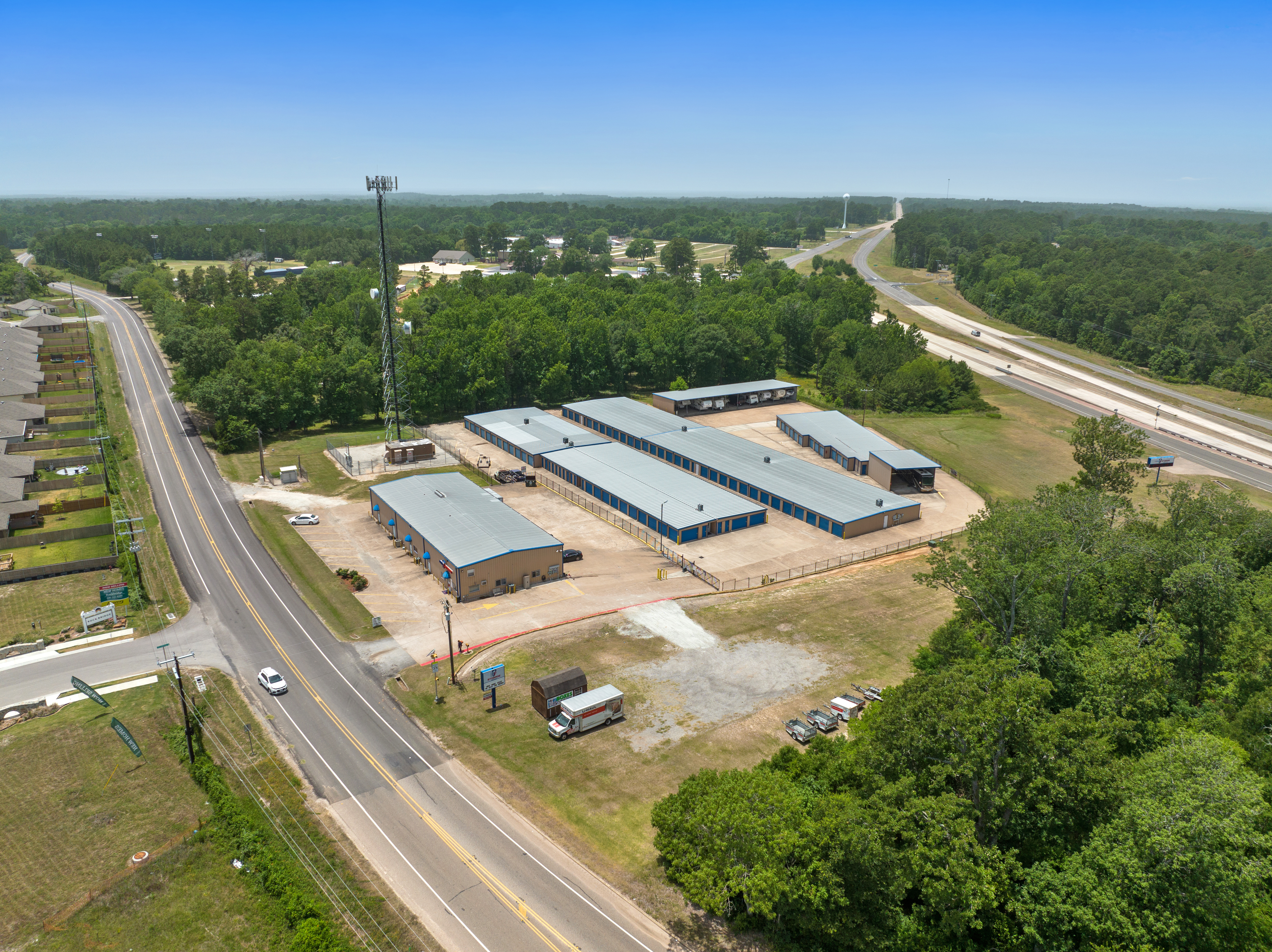 Aerial view of FreeUp Huntsville Storage Facility
