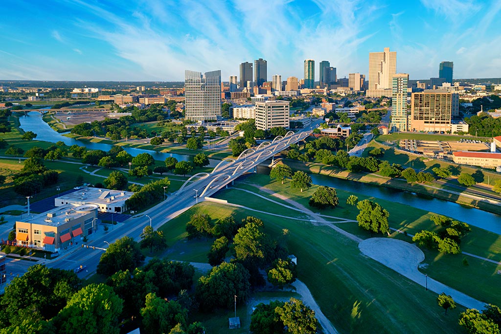 View of Fort Worth, TX from Above