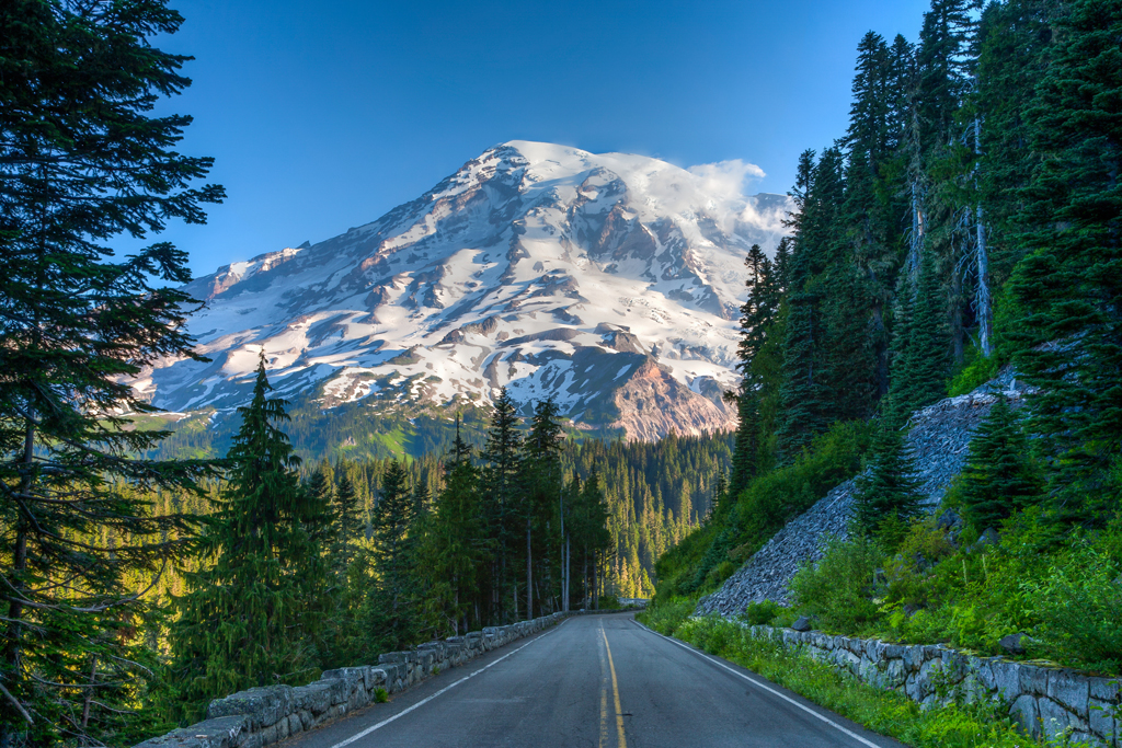 Mt Rainier from Road in Mt Ranier National Park, Washington