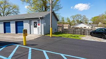 Exterior view of the Oglethorpe self-storage facility office.