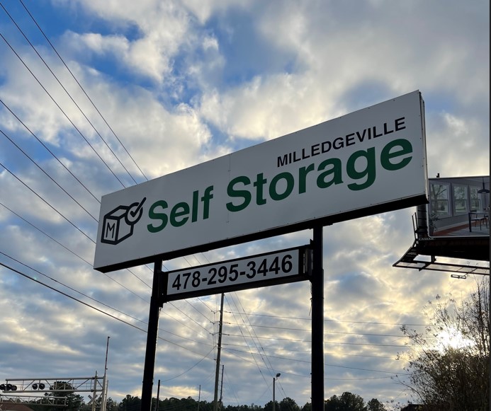 milledgeville self storage sign milledgeville, ga