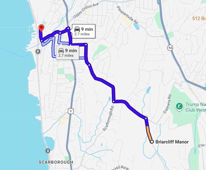 Our proximity to Briarcliff Manor, NY