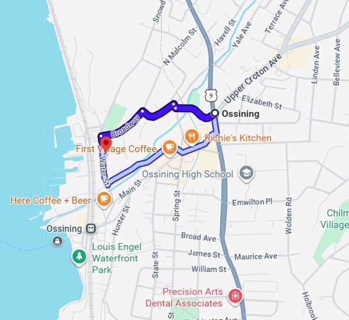 Our proximity to Ossining, NY