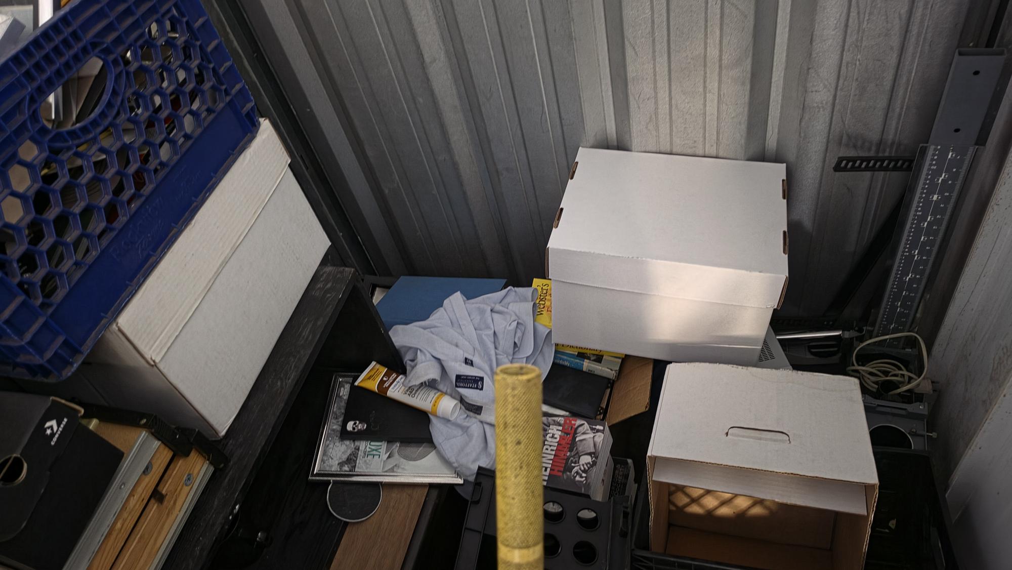 Unit 1352 contents – boxes and stored items