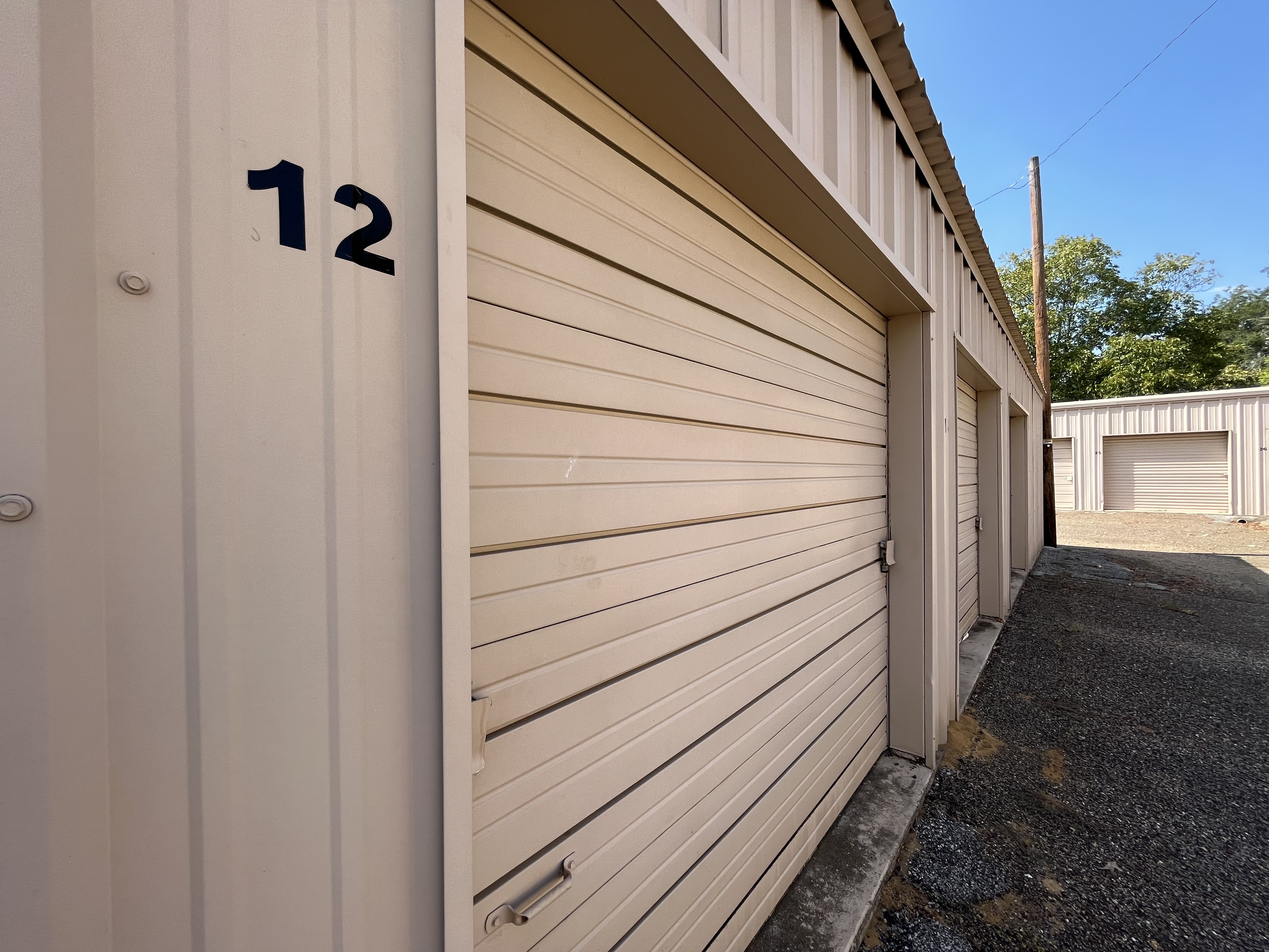 Exterior of storage locker