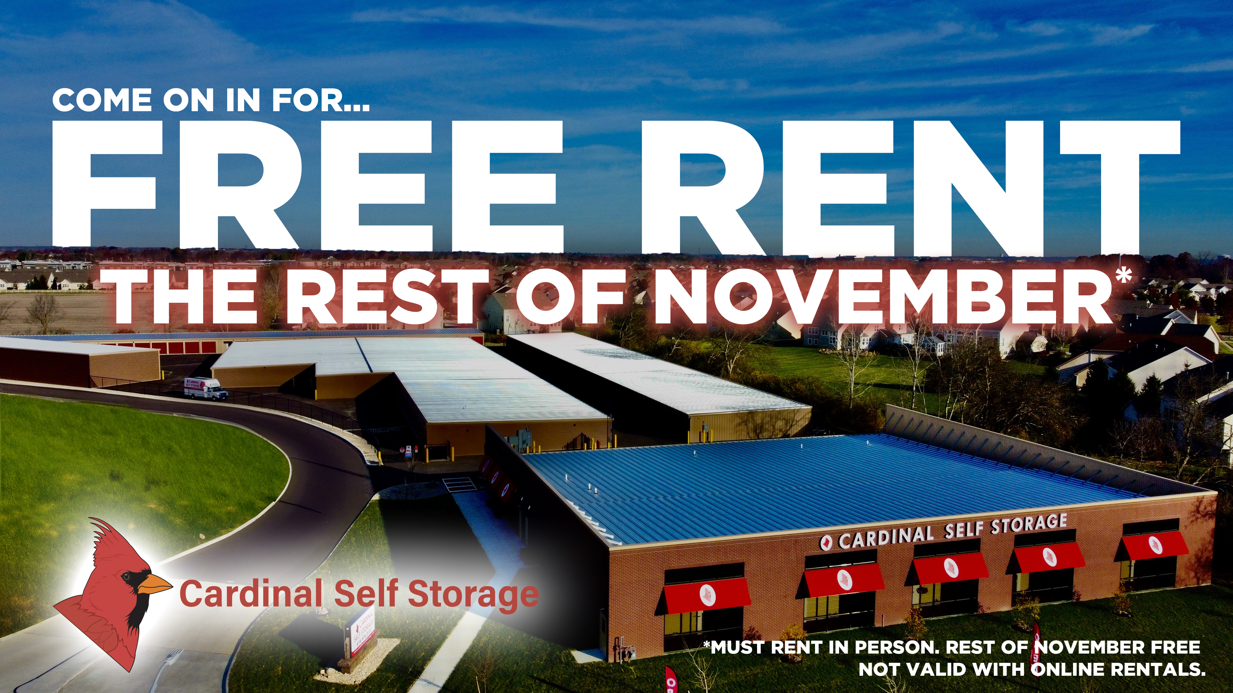 REST OF NOVEMBER FREE WHEN YOU RENT IN PERSON!