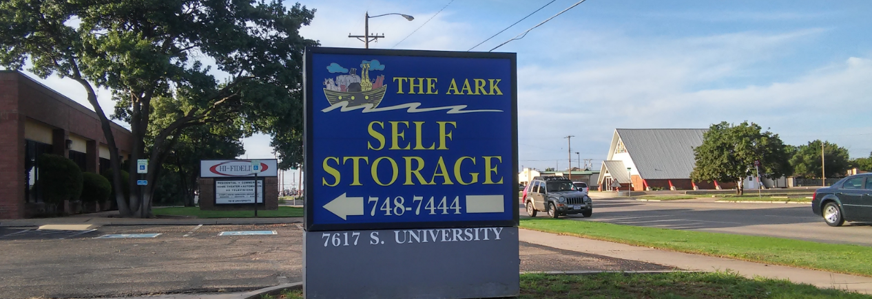 The Aark Self Storage sign