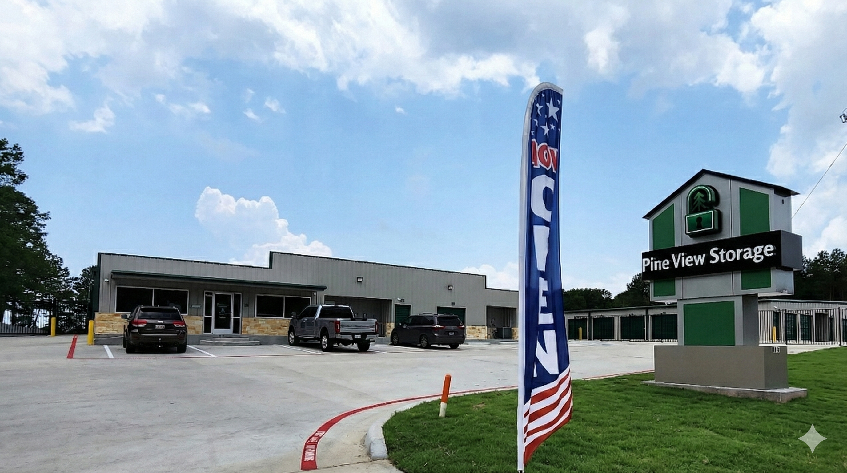 Pine View Storage street view on US Highway 190 in Livingston Texas