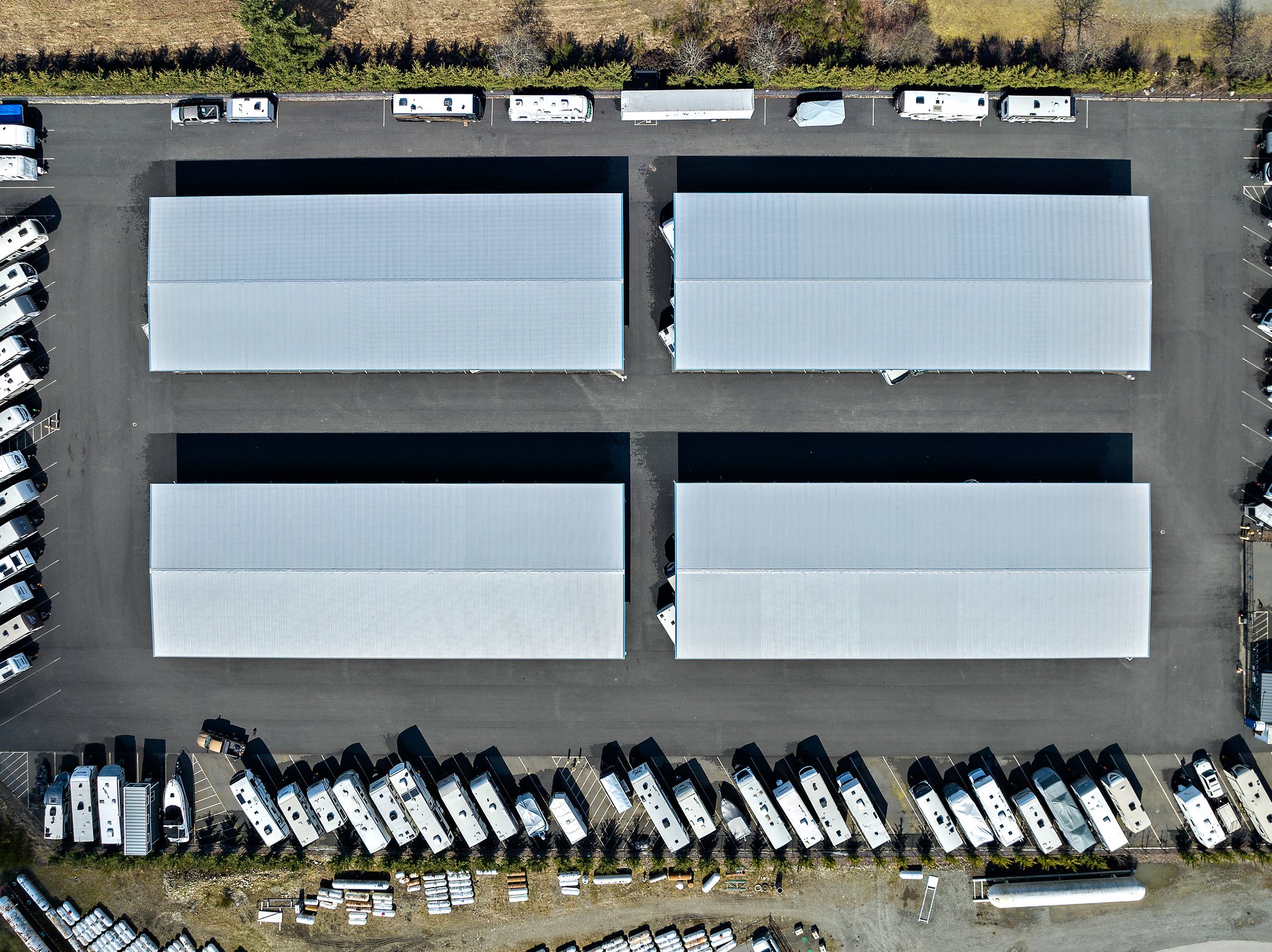 drone view of Yelm boat and rv storage, yelm, WA