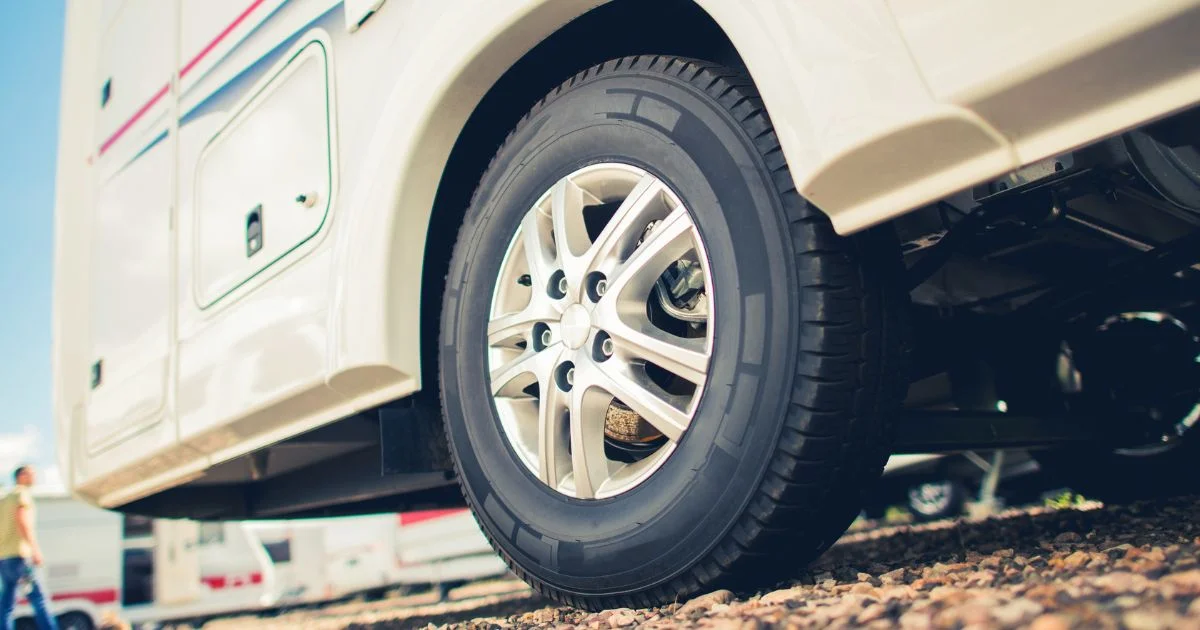 RV tire close-up