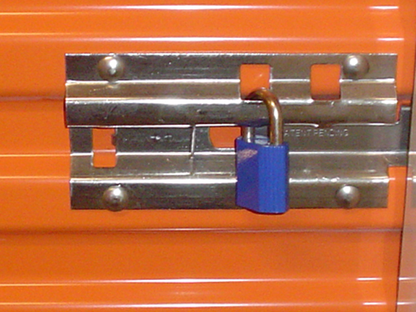 padlock on a storage unit in Pembroke Pines, FL