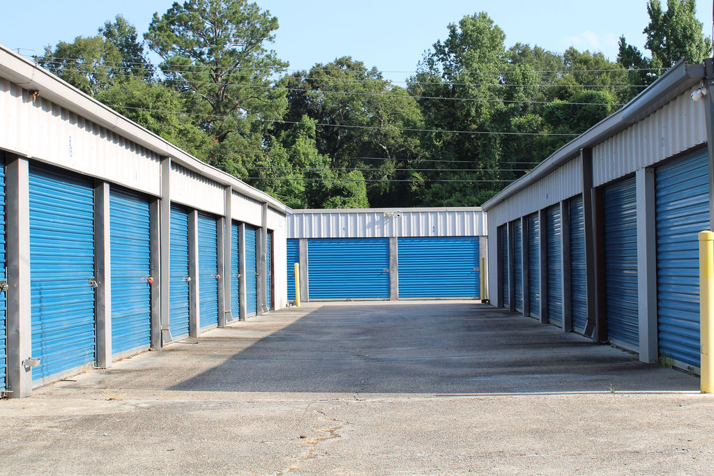 Concrete Driveway between Storage Units