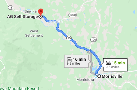 AG Self Storage - Morrisville Map