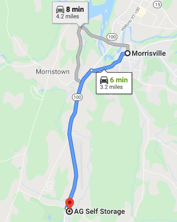 AG Self Storage - Morrisville Map