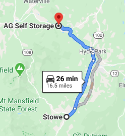 AG Self Storage - Stowe Map