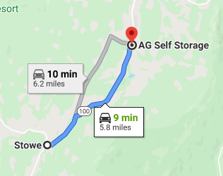 AG Self Storage - Stowe Map