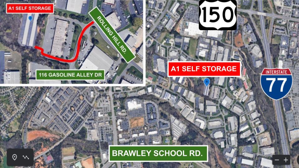 Self Storage Units in Mooresville - A1%20self%20storage%20map%20overview%20for%20website 08192022083951015 