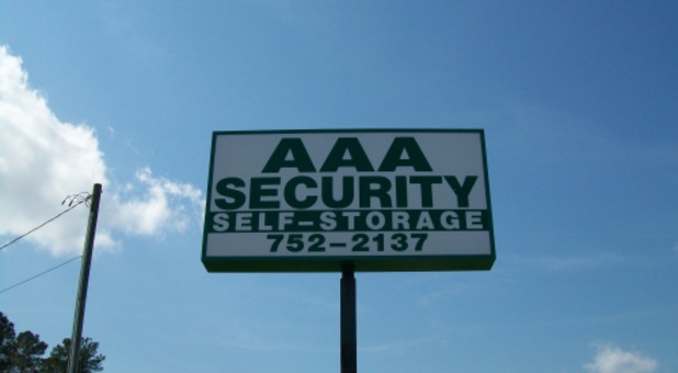 AAA Security Self Storage - Greenville sign