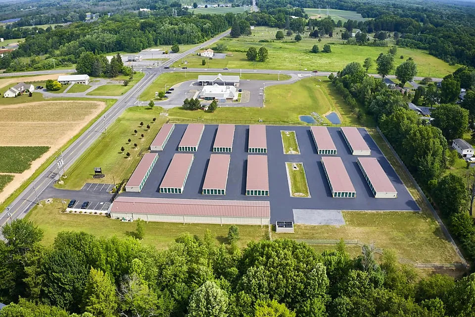 aerial view drive up self storage baldwinsville ny