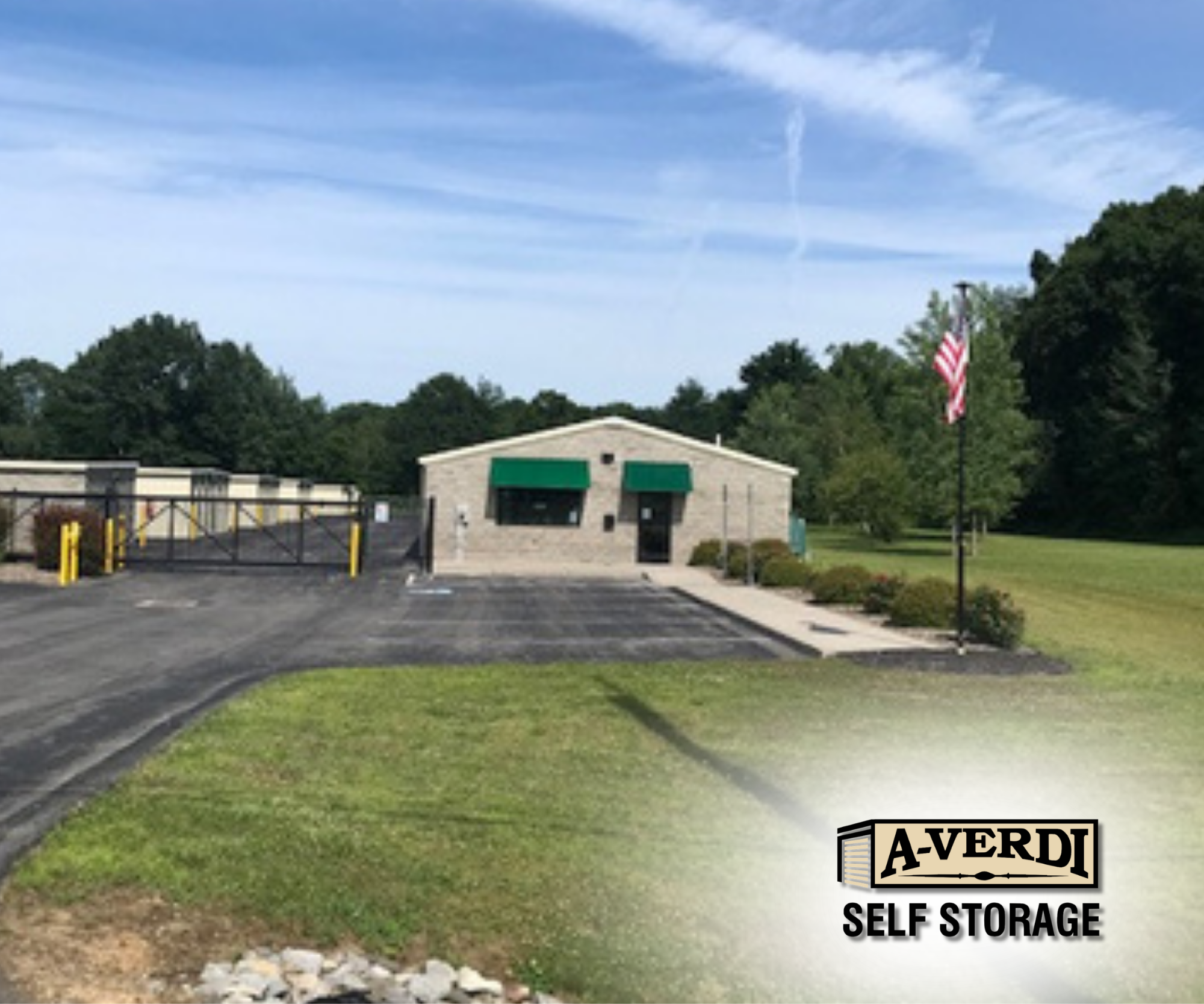 Self-Storage Units for Spring Renovations: A Smarter Way to Stay Organized exterior view of an A-Verdi Self Storage facility in the spring time