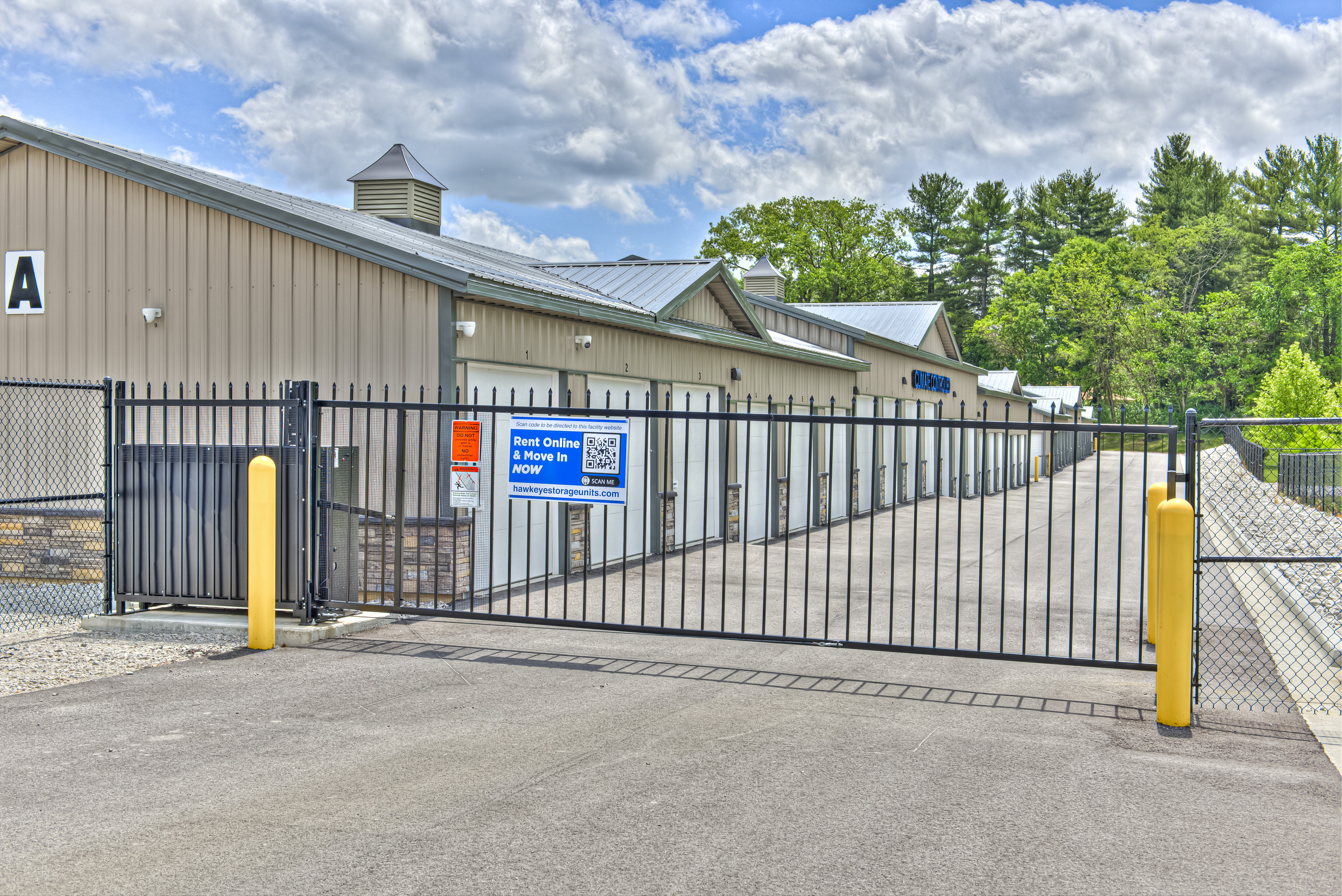 gated access into Hawkeye Storage facility off of 236 and 39