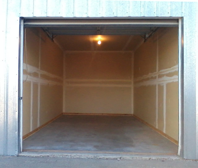 Inside a storage unit