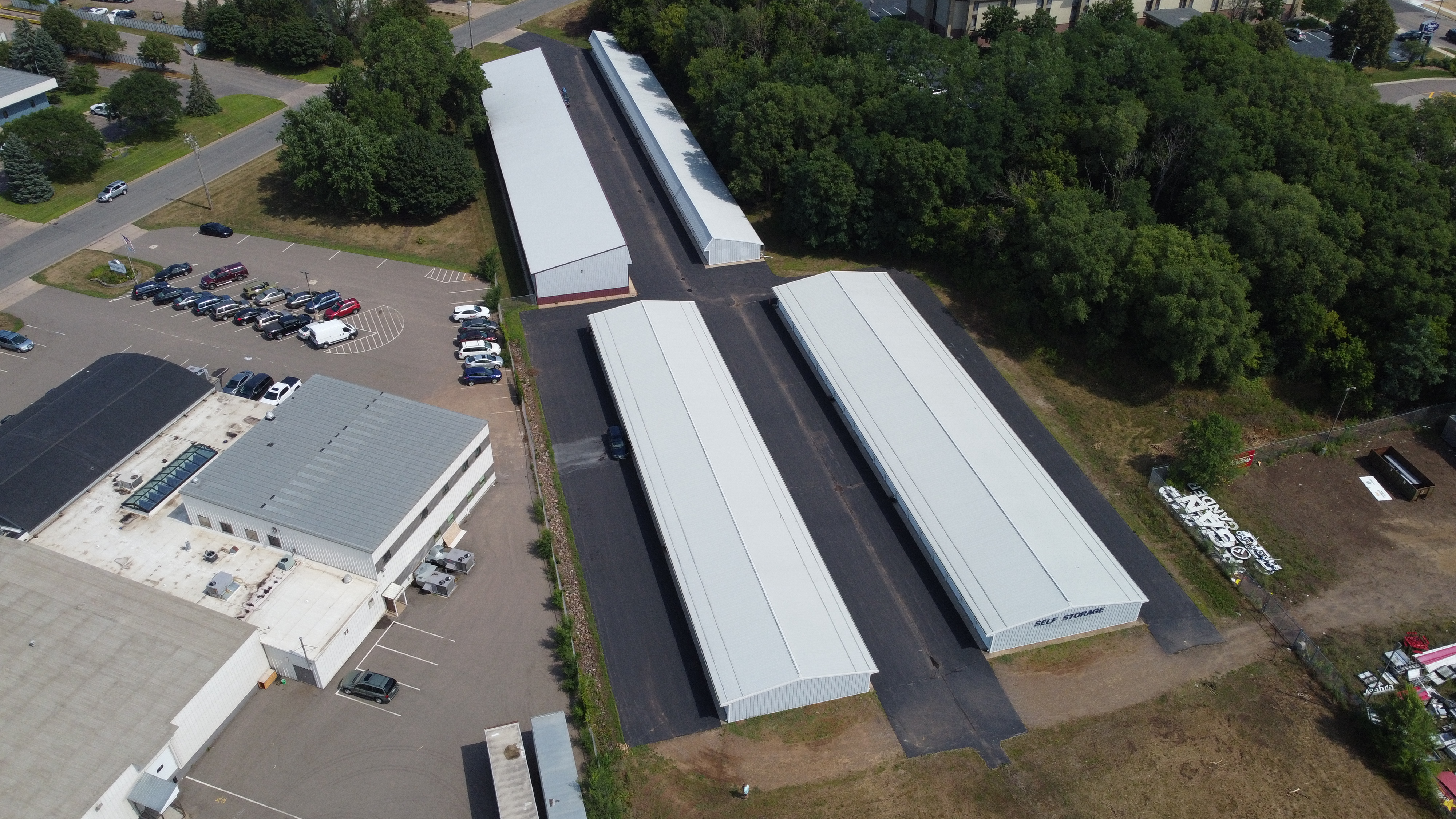 aerial view drive up self storage eau claire wi