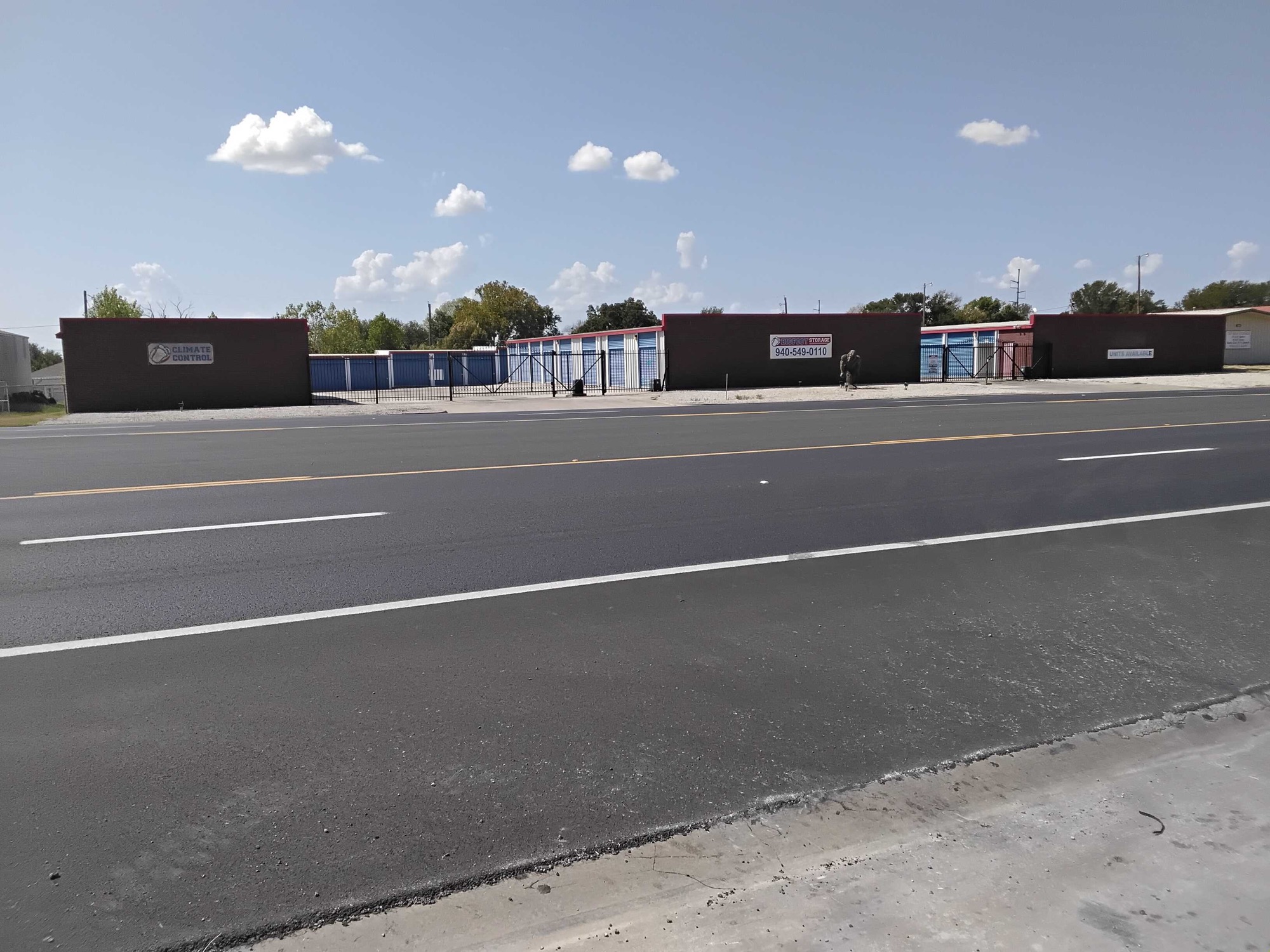 Bigfoot Storage seen from Highway 380 in Graham, TX