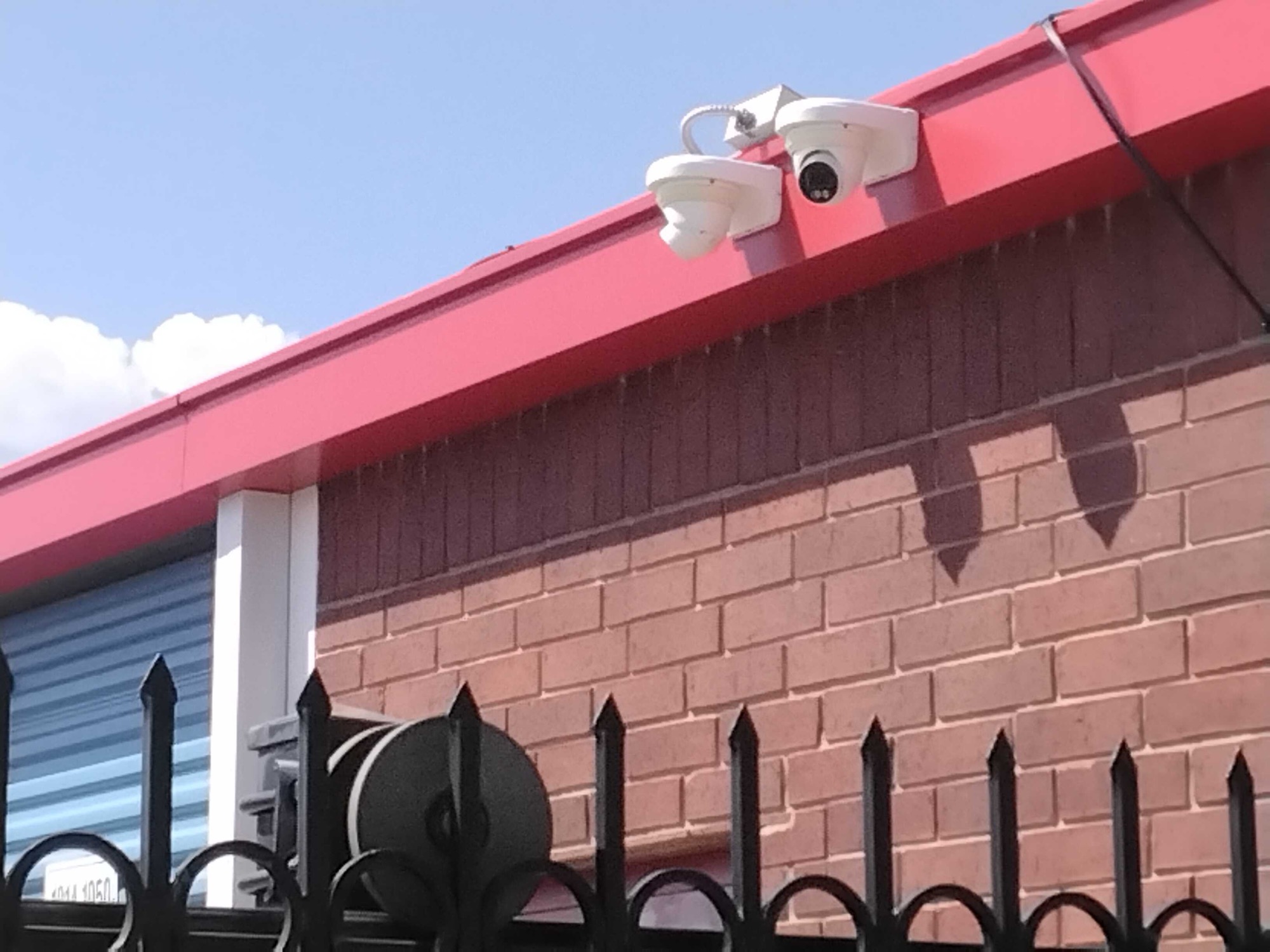 Security cameras overlooking the storage units at Bigfoot Storage in Graham, TX