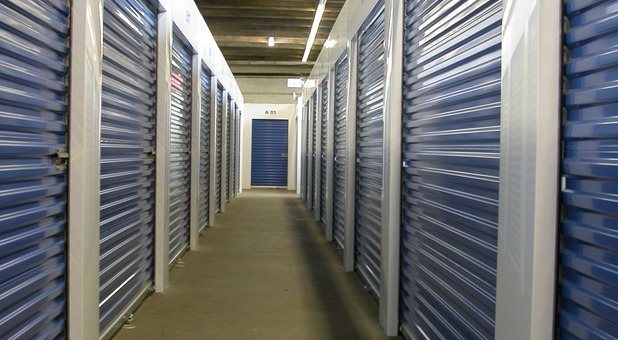 Inside storage units at Bentley Mini Storage