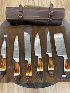 Stunning Damascus hand-forged professional chefs' knives!