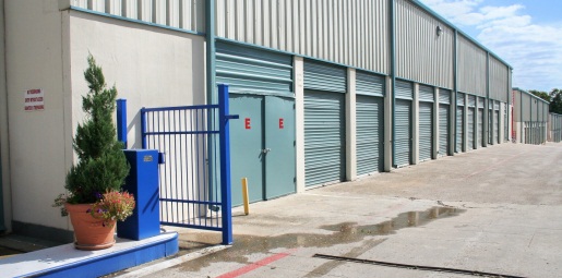 Front gate and self storage units with drive up access