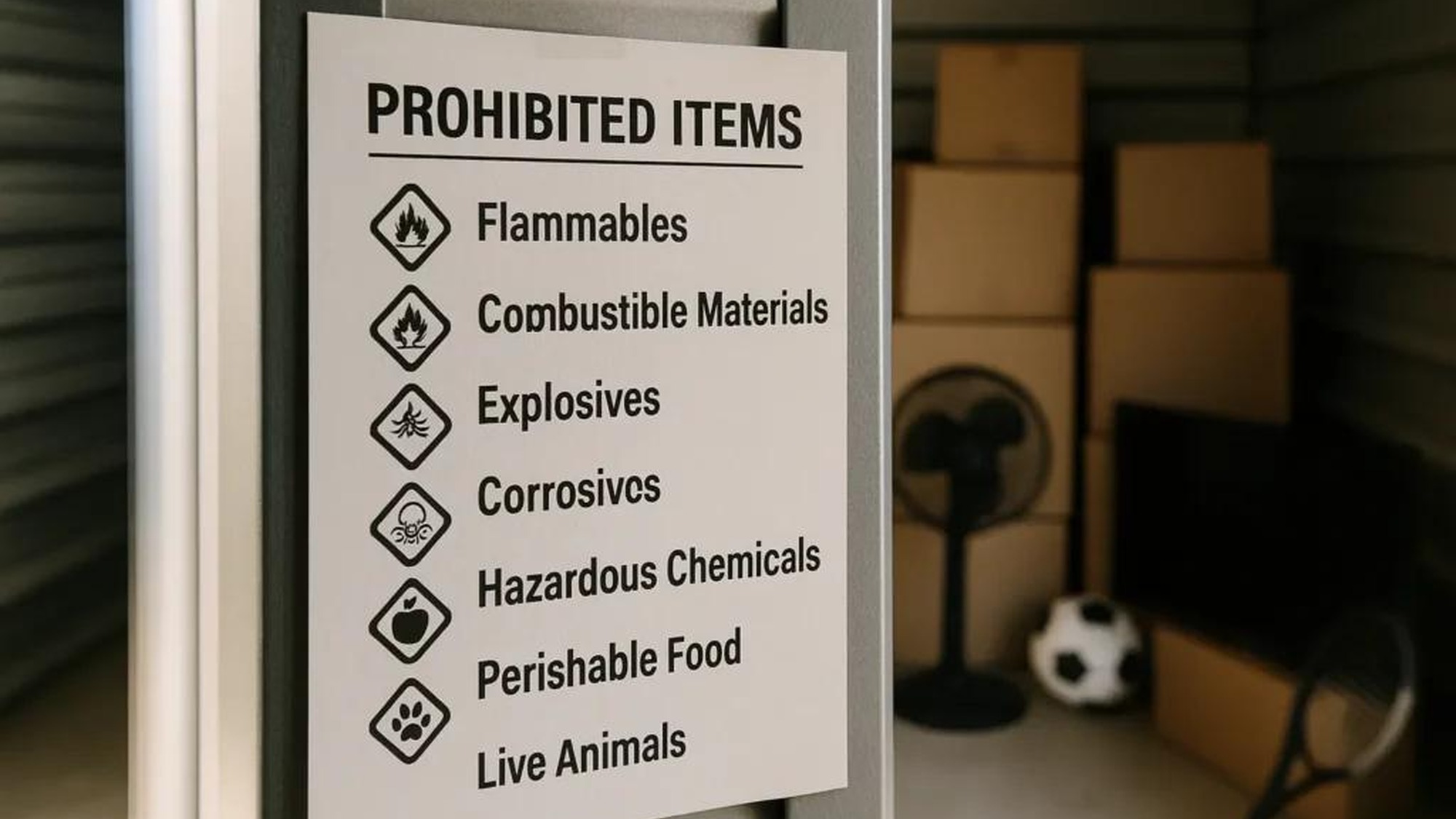 Things you should not put in a self storage unit