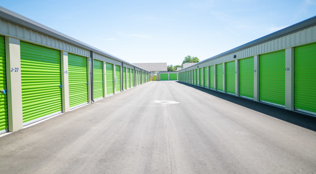 Rows of outdoor self storage units in Boise, ID