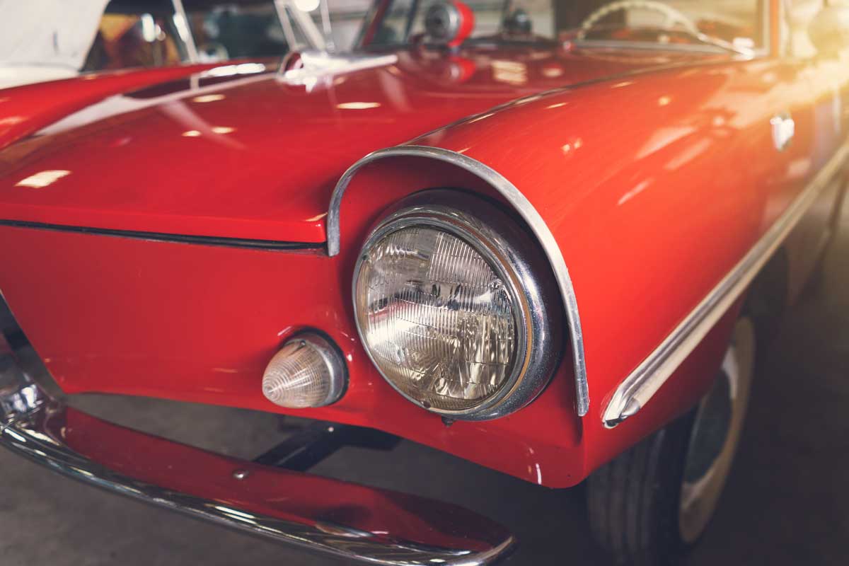 Classic car stored in an enclosed powered storage unit near Des Moines, Iowa