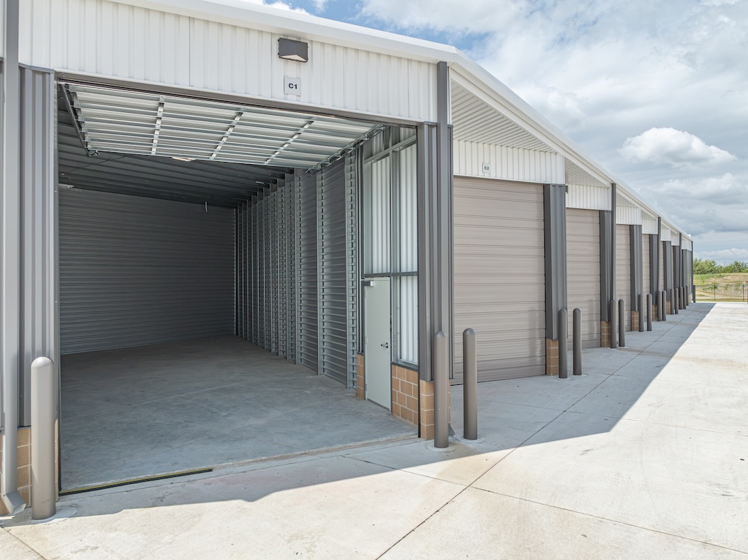 14' tall doors with side pass through door