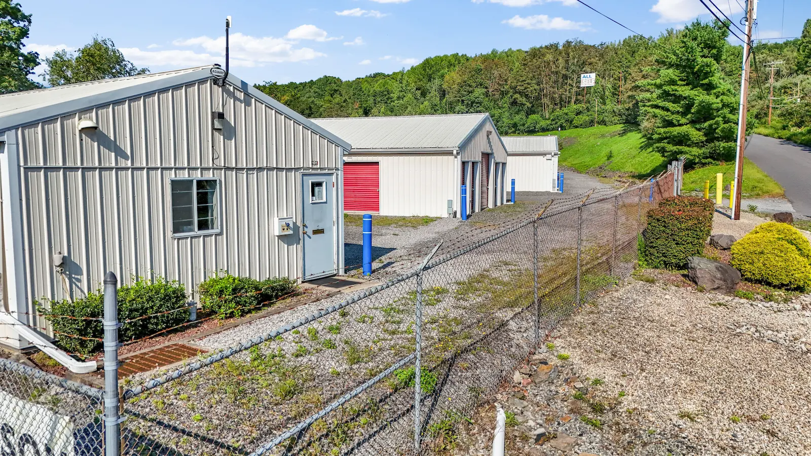 Drive-up storage units at UrbanLock in Scranton with easy vehicle access, secure gate entry, and office building for customer service