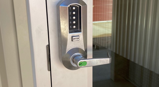Door keypad at Mission Storage - Mission Creek