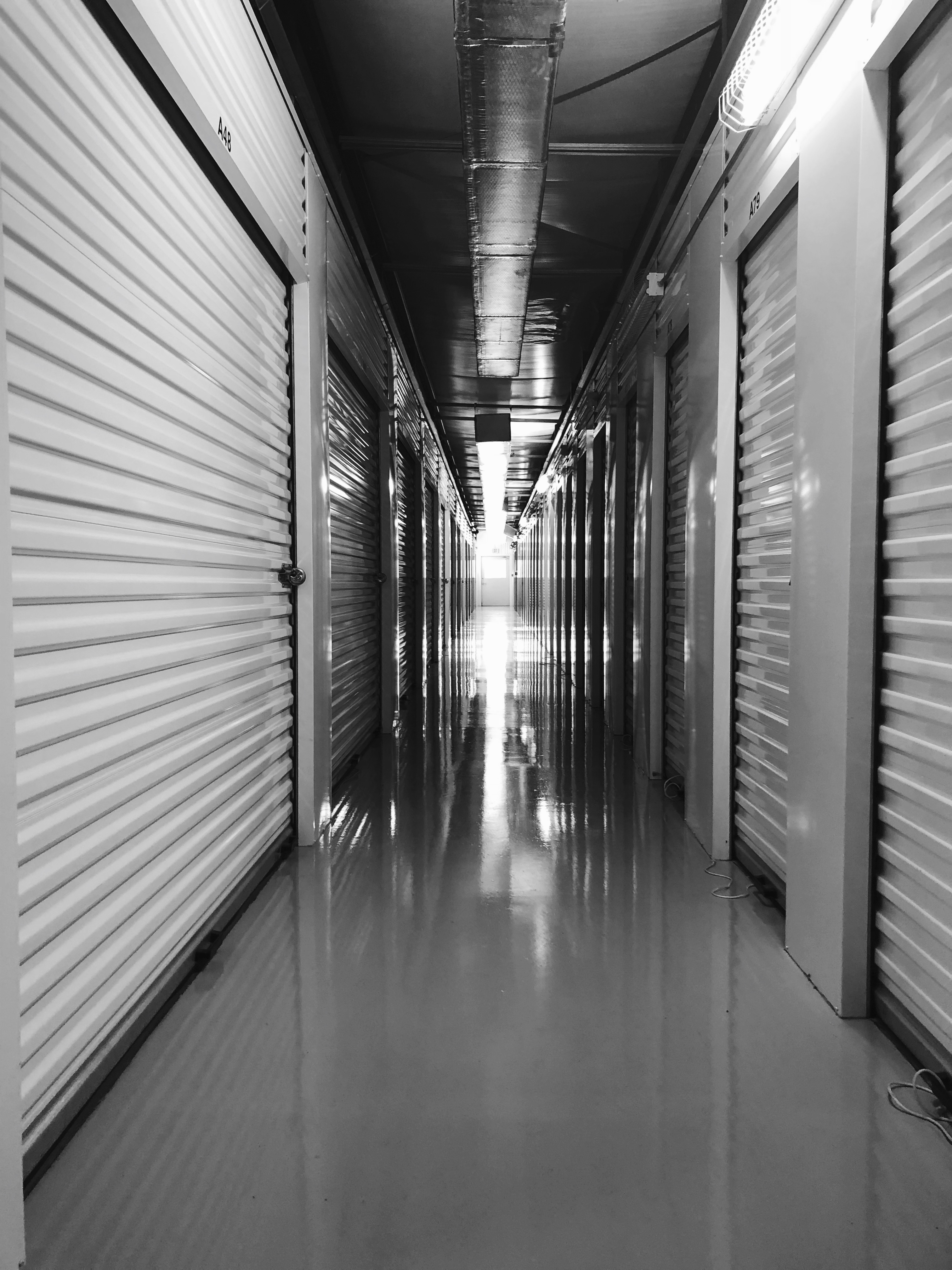 interior hallway of storage building